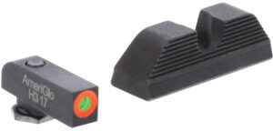 AmeriGlo GL354 Protector Sight Set for Glock Black | Green Tritium with Lumigreen Outline Front Sight Black Rear Sight