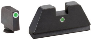 AmeriGlo GL291 Optic Compatible Sight Set for Glock Black | XL Tall Green Tritium with Orange Outline Front Sight XL Tall Green Tritium i-Dot Rear Sight
