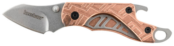 Kershaw 1025CUX Cinder 1.40″ Folding Drop Point Plain Stonewashed 3Cr13MoV SS Blade Copper Handle Includes Key Ring