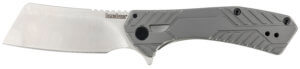 Kershaw 3445 Static 2.90″ Folding Cleaver Plain Satin 8Cr13MoV SS Blade Gray PVD Stainless Steel Handle Includes Pocket Clip