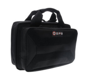 GPS Bags PC15 Pistol Case Black 600D Polyester with Mag Storage Lockable Zippers & Cushioned Compartment Holds 1 Handgun