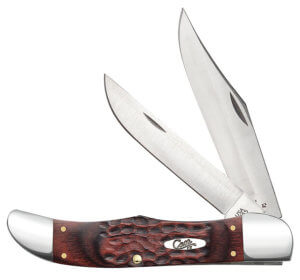 Case 00189 Hunter 4.10″ Folding Clip/Skinner Plain As-Ground Tru-Sharp SS Blade/Jigged Rosewood Handle