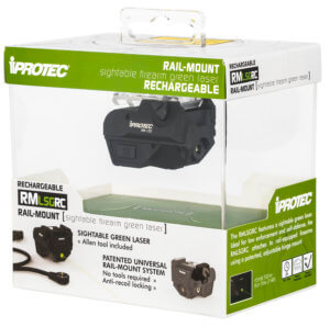 iProtec IPRSPS0001 RMLSG RC Rechargeable 5mW Green Laser with 510 nm Wavelength & Black Finish for Rail-Equipped Long Guns Handgun