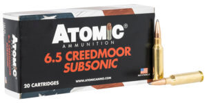 Atomic Ammunition 00482 Rifle Subsonic 6.5 Creedmoor 129 gr Jacketed Hollow Point (JHP) 20rd Box