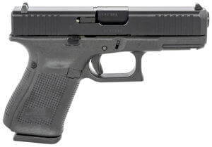Glock G19 Gen5 MOS 9mm Luger 4.02″ 15+1 Black Black nDLC Steel with Front Serrations & MOS Cuts Slide Black Interchangeable Backstrap Grip Fixed Sights