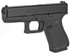 Glock G19 Gen5 MOS 9mm Luger 4.02″ 15+1 Black Black nDLC Steel with Front Serrations & MOS Cuts Slide Black Interchangeable Backstrap Grip Fixed Sights
