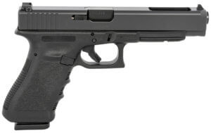 Glock UI3430103 G34 Gen3 Competition 9mm Luger 5.31″ Barrel 17+1 Black Frame & Slide Finger Grooved Rough Texture Grip Adjustable Sights Safe Action Trigger (US Made)