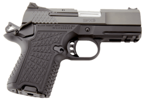 SAR USA SAR9CKPT SAR9 9mm Luger 17+1 4.40″ Platinum Gray Serrated SS Slide Black Polymer Frame w/Picatinny Rail Black Interchangeable Backstrap Grips
