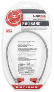 Radians RB1150 Rad-Band  23 dB Behind The Neck Gray Band with Red Jelli Tips Adult