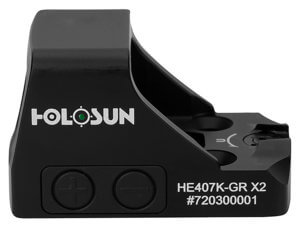 Holosun HE507KGRX2 HE507K-GR X2 Black Anodized 0.58 x 0.77 2 MOA Green Dot/32 MOA Circle Multi Reticle