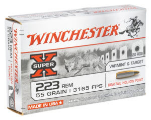 Winchester Ammo W223HP55 Power-Point 223 Rem 55 gr Hollow Point Boat-Tail (HPBT) 20rd Box