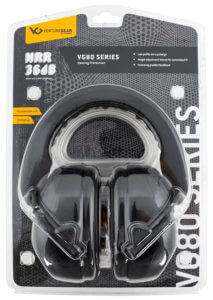 Pyramex VGPM8011C Venture Gear V80 Muff 26 dB Over the Head Black Ear Cups with Black Headband Adult (Clamshell)