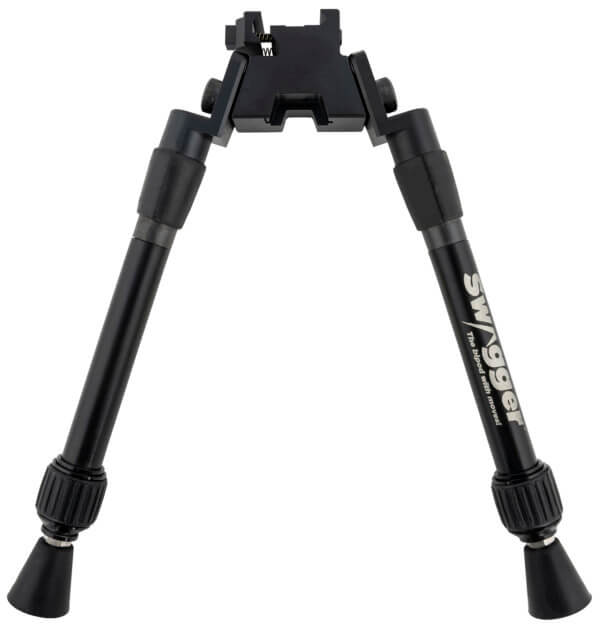 Swagger SWAGBPSEA12 Sea12 Extreme Angle Bipod with Black Finish Picatinny Attachment & 9-12″ Vertical Adjustment