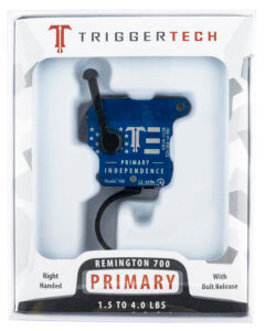 TriggerTech X33SRB14TBC Primary Independence Trigger Remington 700 Red & Blue with White Engraving Single-Stage Curved 1.50-4 lbs