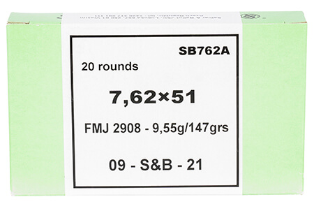 S&B SB762A 7.62X51 147 FMJ 20/30