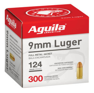 Aguila 1E092108 Target & Range Handgun 9mm Luger 124 gr Full Metal Jacket 300rd Box