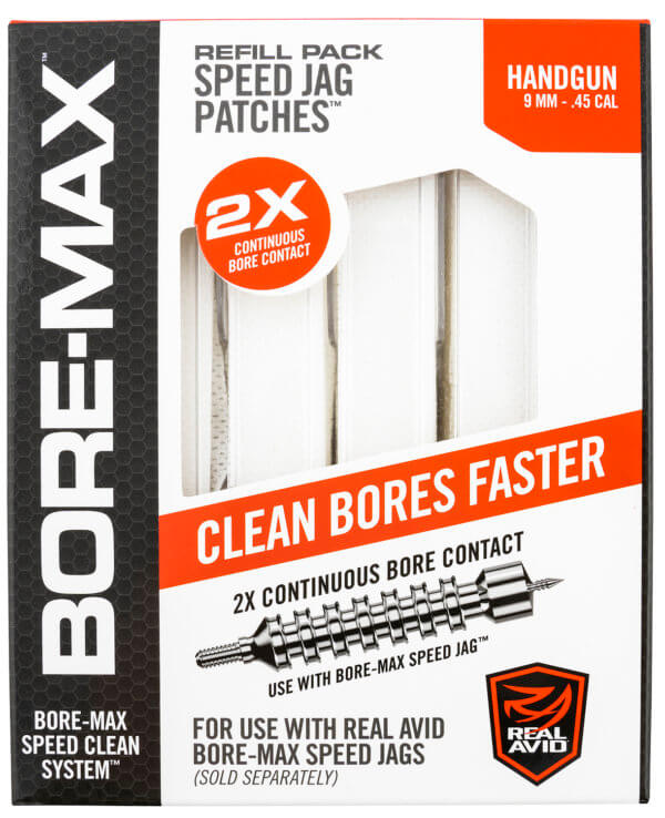 Real Avid AVBMPATCH4S Bore-Max Speed Jag Patches Refill 22 Cal Handgun 4S Synthetic 250 Per Box”