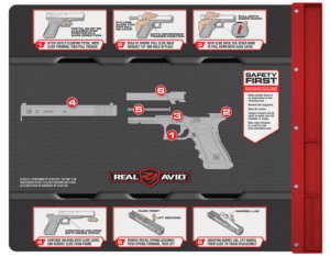 Real Avid AVGLOCKSM Smart Mat Gun Cleaning Mat Black/Gray 19″ x 16″ Non-Slip Rubber Glock Parts Diagram