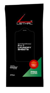 Lethal 9685D6720W 2-N-1 Laundry Sheets Fragrance Free 20 Per Pkg