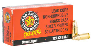 Red Army Standard AM3295 Red Army Standard 9mm Luger 124 gr Full Metal Jacket (FMJ) 50rd Box