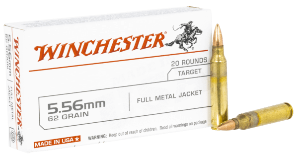 Winchester Ammo USA5562 USA 5.56x45mm NATO 62 gr Full Metal Jacket (FMJ) 20rd Box