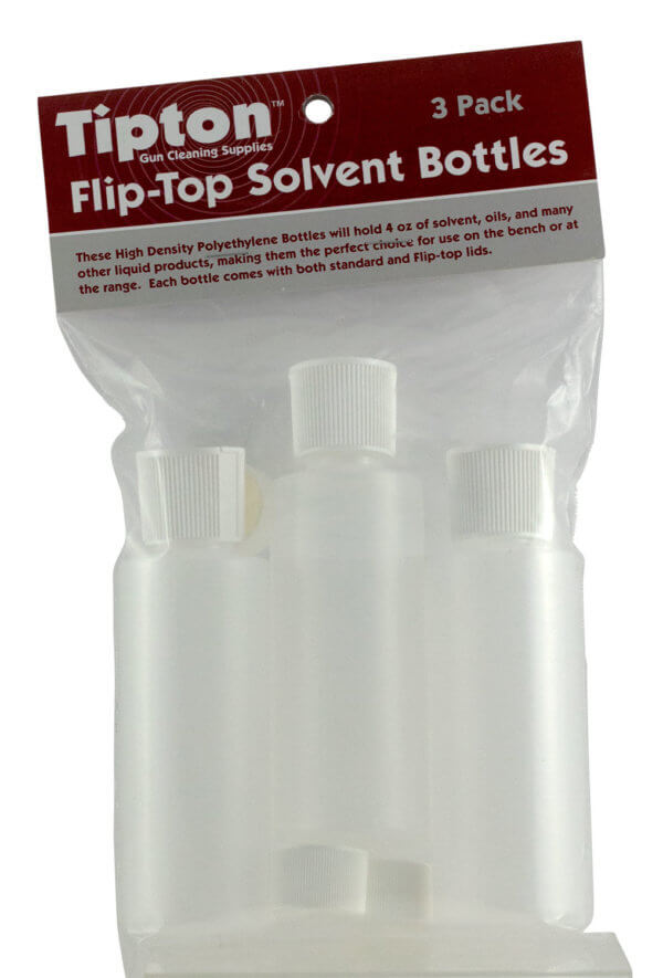 Tipton 197624 Flip Top Solvent Bottles 4 oz Plastic 3 Per Pkg
