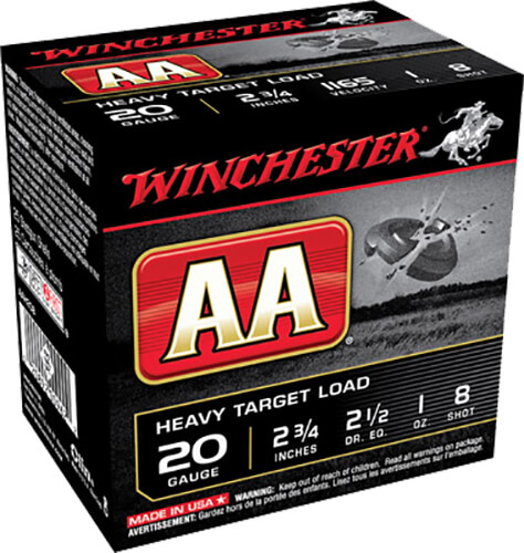 Winchester Ammo AAH208 AA Heavy Target 20 Gauge 2.75″ 1 oz 1165 fps 8 Shot 25rd Box