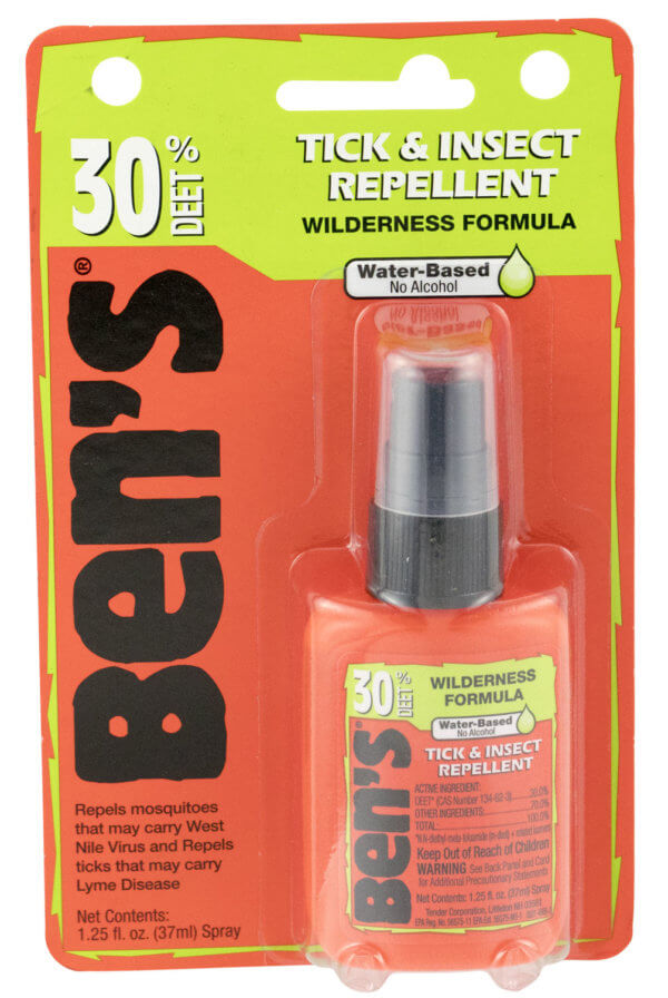 Ben’s 00067190 30  Odorless Scent Spray Repels Ticks & Biting Insects 1.25 oz Effective Up to 8 hrs