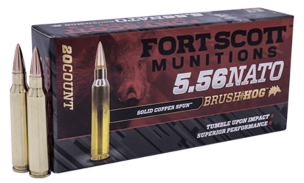 Fort Scott Munitions 556055SCV Tumble Upon Impact (TUI) Rifle 5.56x45mm NATO 55 gr Solid Copper Spun (SCS) 20rd Box