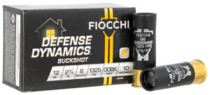 Fiocchi 12BK008 Defense Dynamics  12 Gauge 2.75″ 8 Pellets 00 Buck Shot 10 Rd Box