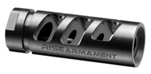 Rise Armament RA701223SLVR RA-701 Compensator Silver 416R Stainless Steel with 1/2-28 tpi Threads & 2.50″ OAL for 5.56x45mm NATO AR-Platform”