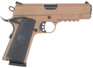 Girsan 390034 MC1911 SC Ultimate 45 ACP 3.40″ 6+1 Overall Flat Dark Earth Finish with Extended Beavertail Frame Serrated Steel with Optic Cut Slide & G10 with Integrated Capacity Window Grip