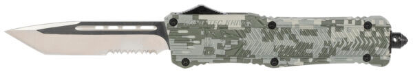 CobraTec Knives LADCCTK1LTS CTK-1 Large 3.75″ OTF Tanto Part Serrated D2 Steel Blade/Army DigiCamo Aluminum Handle Features Glass Breaker Includes Pocket Clip