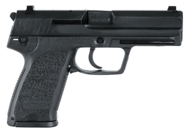 HK 81000332 USP V1 9mm Luger 10+1 3.58″ Black Polygonal Rifled Barrel Black Serrated Slide Black Polymer Frame w/Serrated Trigger Guard Black Polymer Grips Right Hand