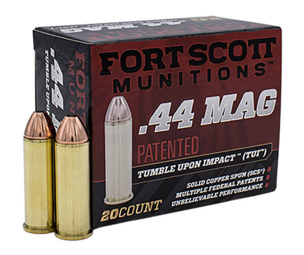 Fort Scott Munitions 44MAG200SCV Tumble Upon Impact (TUI) Self Defense 44 Rem Mag 200 gr Solid Copper Spun (SCS) 20rd Box