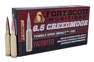 Fort Scott Munitions 65GR123SCV2 Tumble Upon Impact (TUI) Rifle 6.5 Grendel 123 gr Solid Copper Spun (SCS) 20rd Box