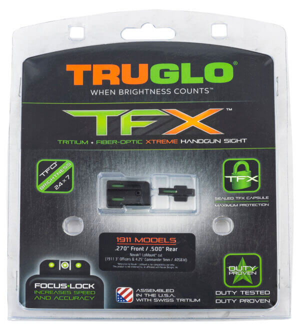 TruGlo TGTG231MP4W Tritium Pro  Black | Green Tritium White Outline Front Sight Green Tritium Rear Sight