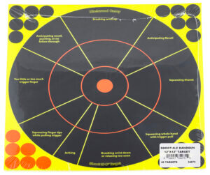 Birchwood Casey 34075 Shoot-N-C Handgun Trainer Bullseye Adhesive Paper Target 12″ 50 Per Pkg