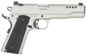 Auto-Ordnance 1911TCAC6 1911-A1  45 ACP 5″ 7+1 Savage Silver Cerakote Stainless Steel Black Rubber Grip Night Sights