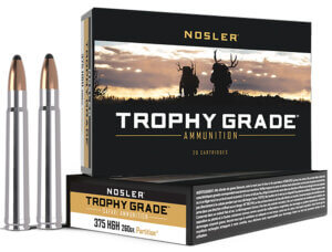 Nosler 60090 Trophy Grade  375 H&H Mag 260 gr Nosler Spitzer Partition 20rd Box