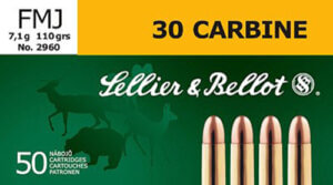 Sellier & Bellot SB30A Rifle 30 Carbine 110 gr Full Metal Jacket (FMJ) 50rd Box