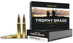 Nosler 60082 Trophy Grade Hunting 338 Win Mag 250 gr Nosler Spitzer Partition (SPT) 20rd Box