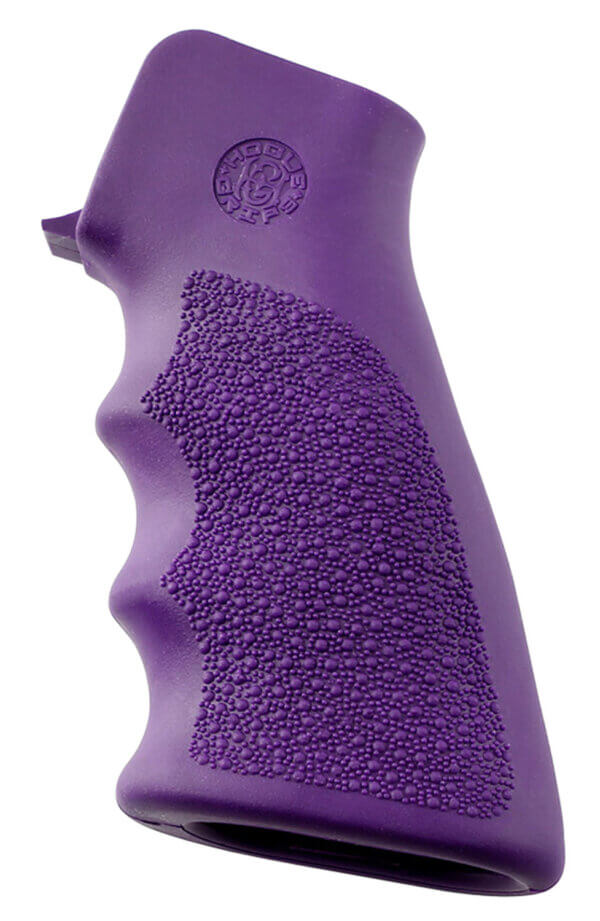 Hogue 15006 OverMolded Grip Cobblestone Purple Rubber with Finger Grooves for AR-15 M16