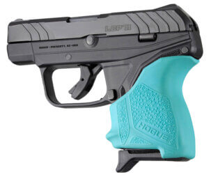 Hogue 18204 HandAll Beavertail Grip Sleeve Compatible w/Glock 42/43 Textured Aqua Blue Rubber