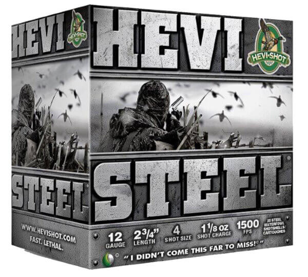 HEVI-Shot HS61224 HEVI-Steel Waterfowl 12 Gauge 2.75″ 1 1/8 oz 4 Shot 25rd Box