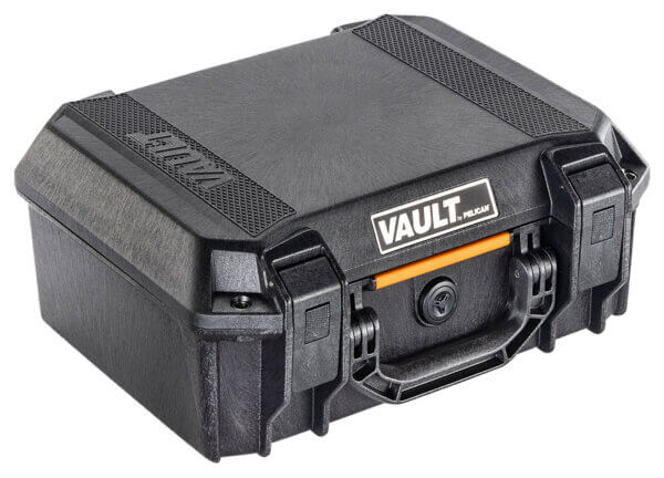 Pelican VCV200 Vault Case Medium Size made of Polymer with Black Finish Heavy Duty Handles Foam Padding & 2 Push Button Latches 14″ L x 10″ W x 5.50″ D