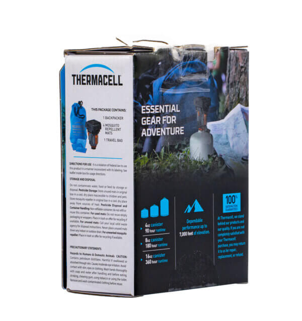 Thermacell MRBPR Backpacker Gray Effective 15 ft Odorless Scent Repels Mosquito 4 oz Effective Up to 90 Hours