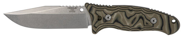 Hogue 35278 EX-F02 4.50″ Fixed Clip Point Plain Tumble Polish 154CM SS Blade/ G-Mascus Green G10 Handle