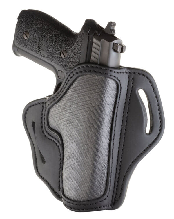 1791 Gunleather CFBH21SBLR BH2.1 OWB Size 2.1 Stealth Black Carbon Fiber/Leather Belt Slide Compatible w/ Glock 17 Compatible w/ S&W M&P Shield Compatible w/ Springfield XD Right Hand
