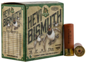 HEVI-Shot HS14004 HEVI-Bismuth Waterfowl 12 Gauge 3″ 1 3/8 oz 1450 fps Bismuth 4 Shot 25rd Box